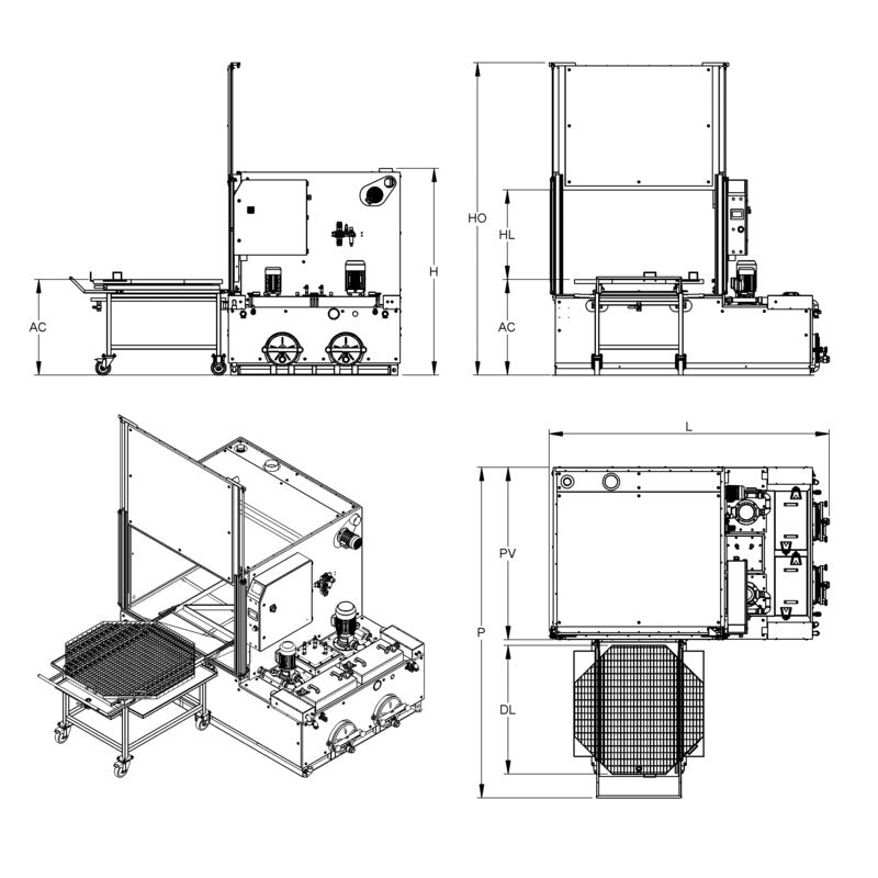 ROBUR 2B Rotating basket metal parts washer with two or more treatment baths for very large volume and heavy parts