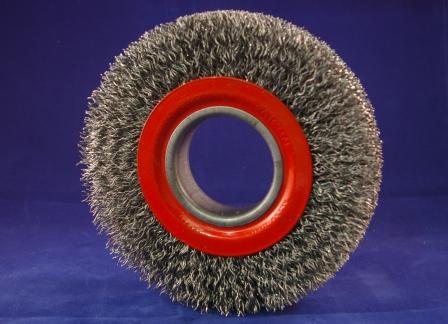 Steel cleaning brush 150x25mm arbor hole 80mm steel 0.50mm