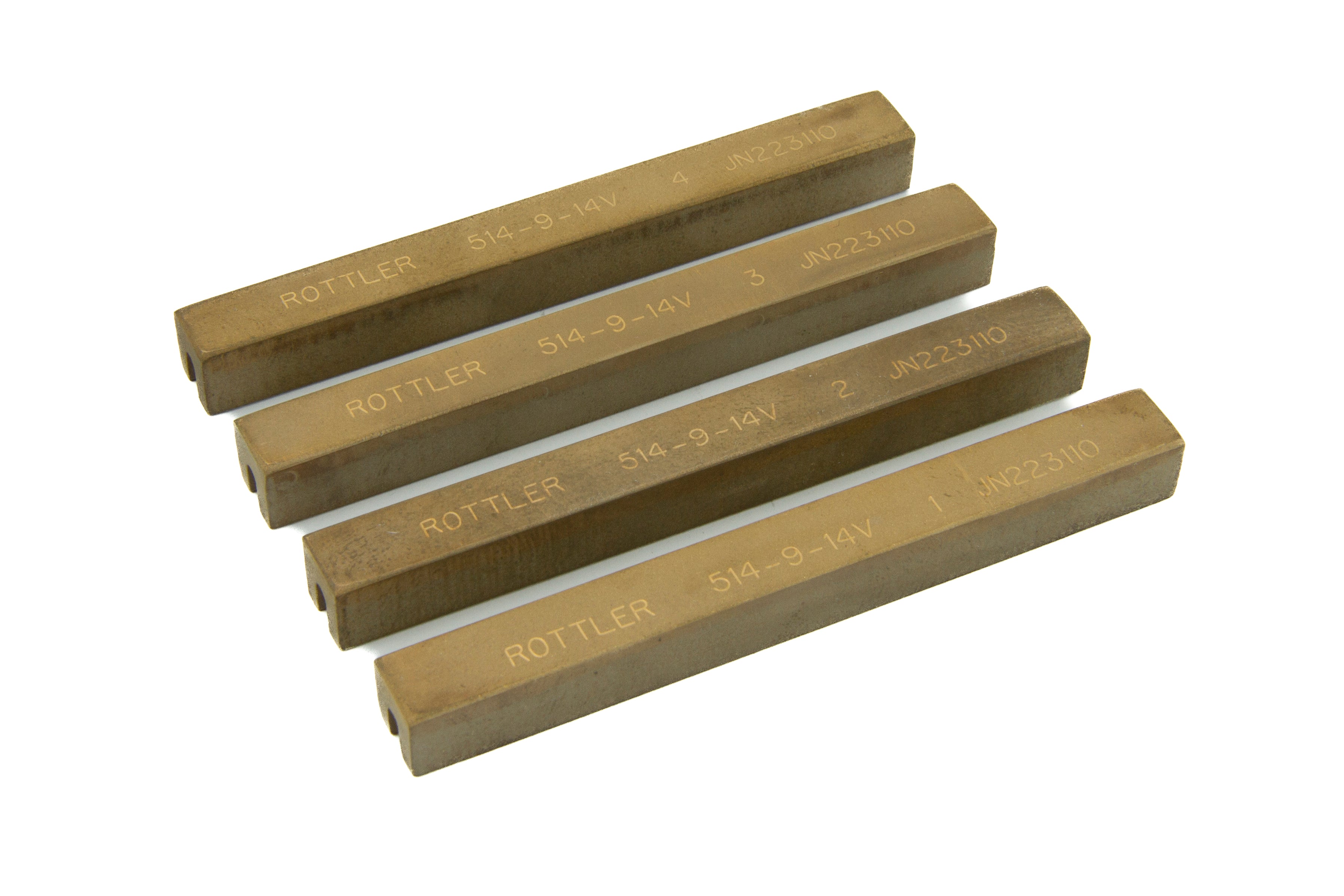 Diamond stones, 400 grit, 3" (76mm) long set of 4, 15-19Ra (.375-.475um)