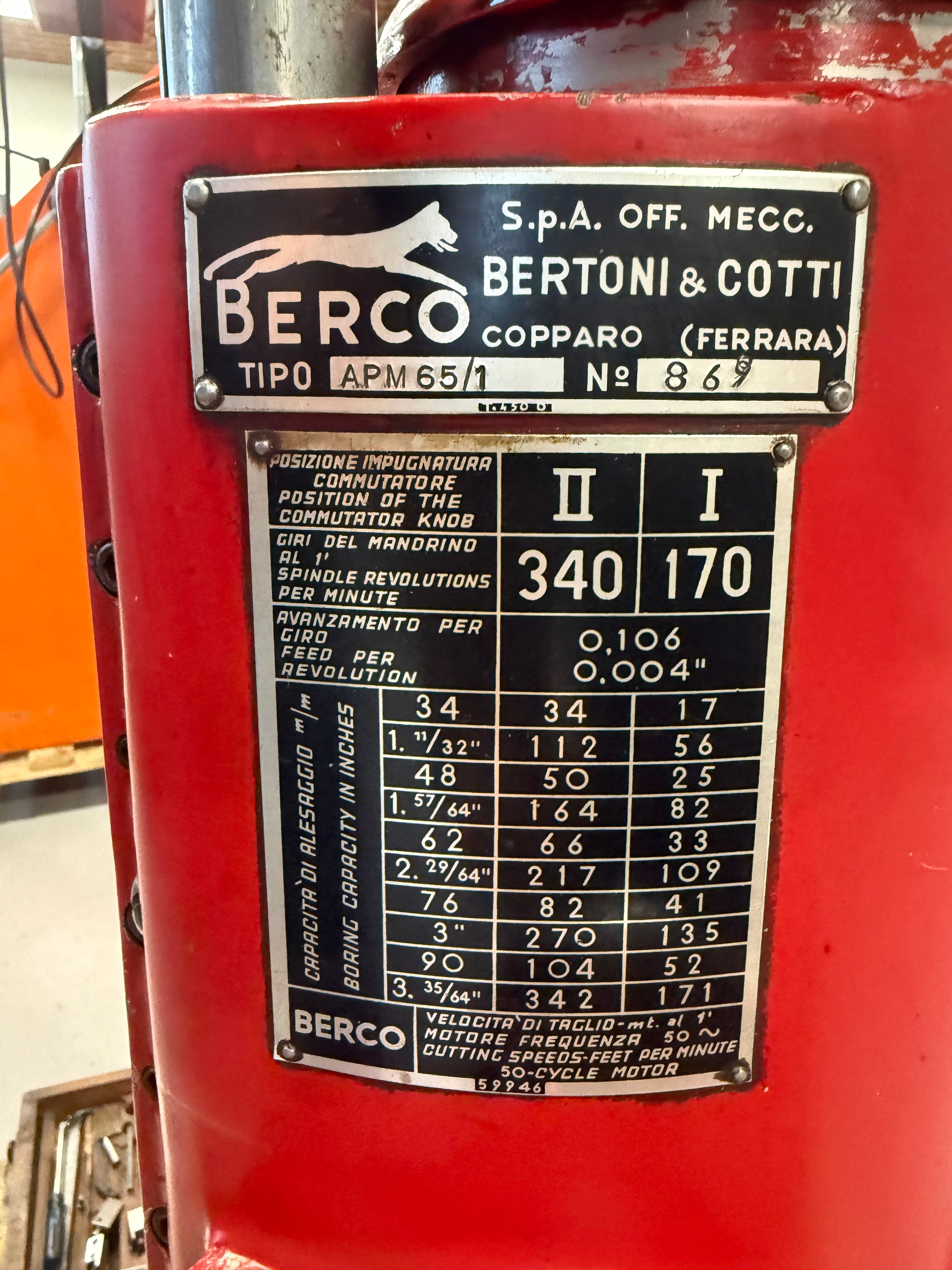 BERCO APM65-2 Cilinderboormachine 34-90 mm Occasion