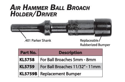 K-LINE holder/driver for ball broaches 11/32" - 7/16" (8 + > mm)