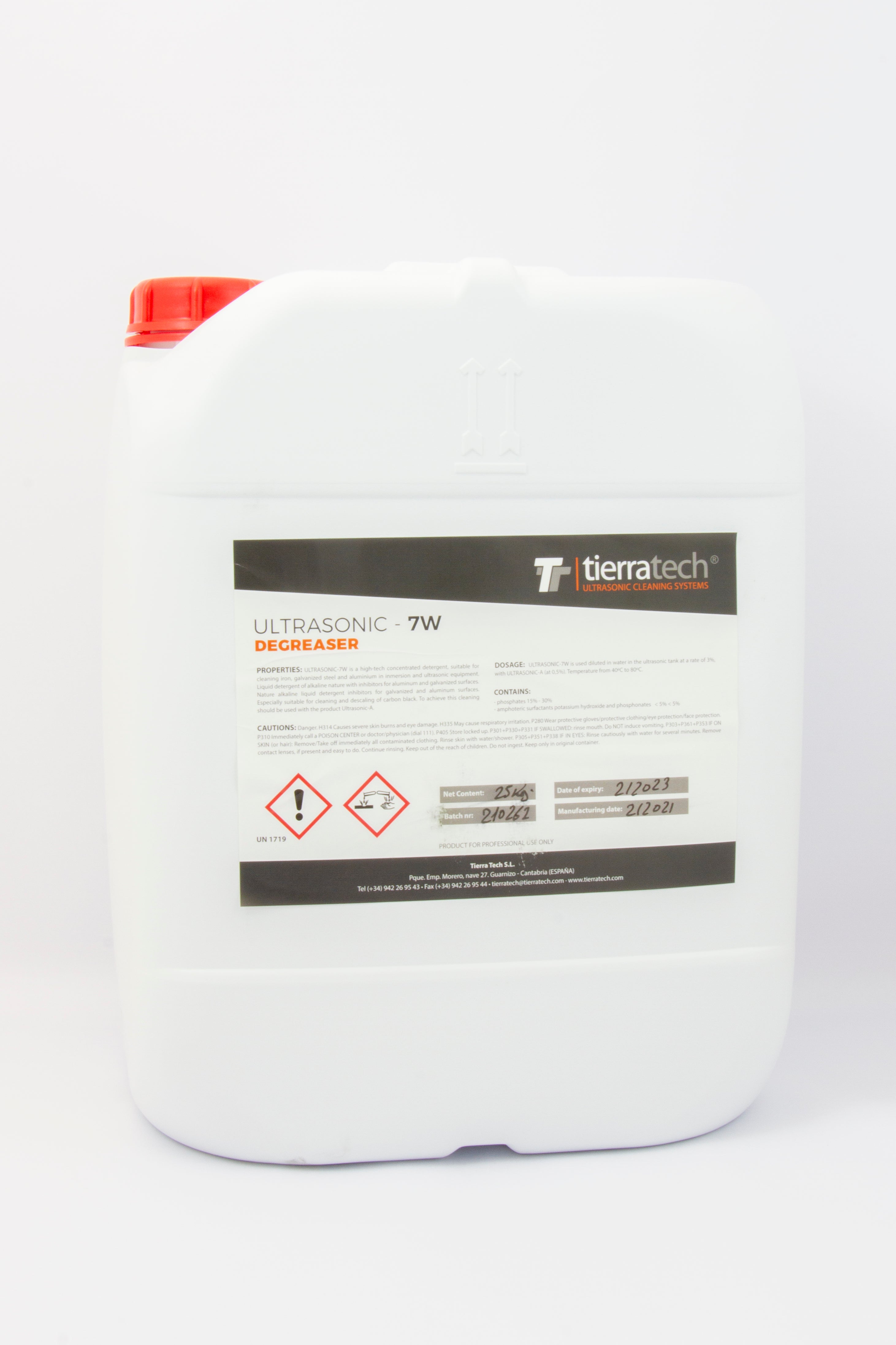 Tierra Tech ULTRASONIC-7W cleaning product for ALL metals - (3%) - 25kg