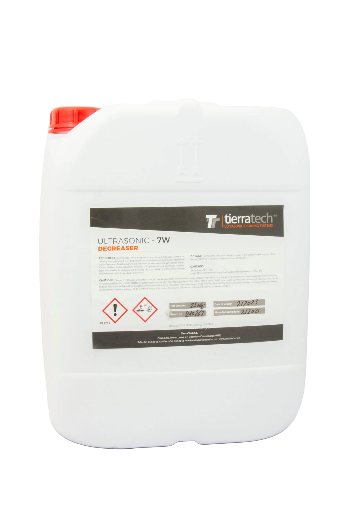 Tierra Tech ULTRASONIC-7W cleaning product for ALL metals - (3-5%) - 25kg