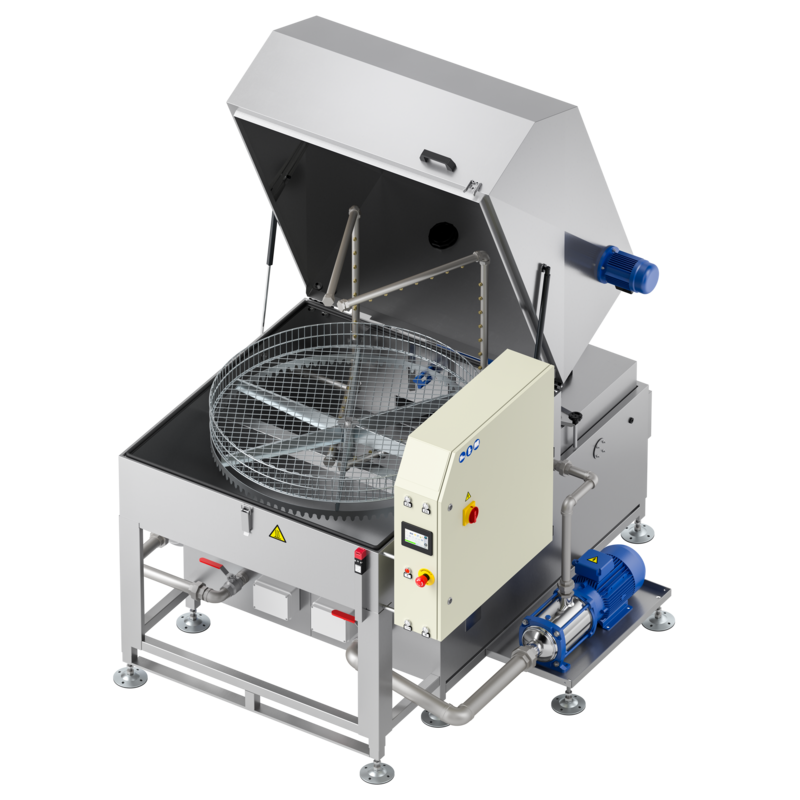 UNIX 2B Rotating basket metal parts washer with two or more stages of treatment