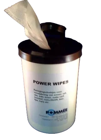 POWER WIPES cleaning tissues for removing grease, oil, etc.