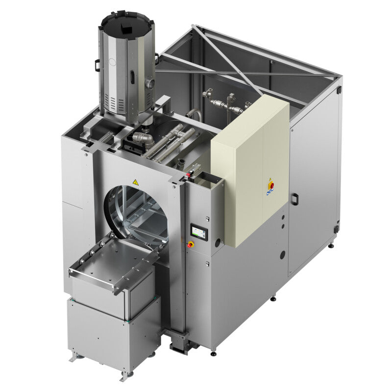 ROTOR 1B Automatic spray and hydrokinetic immersion parts washer with rotation on horizontal axis