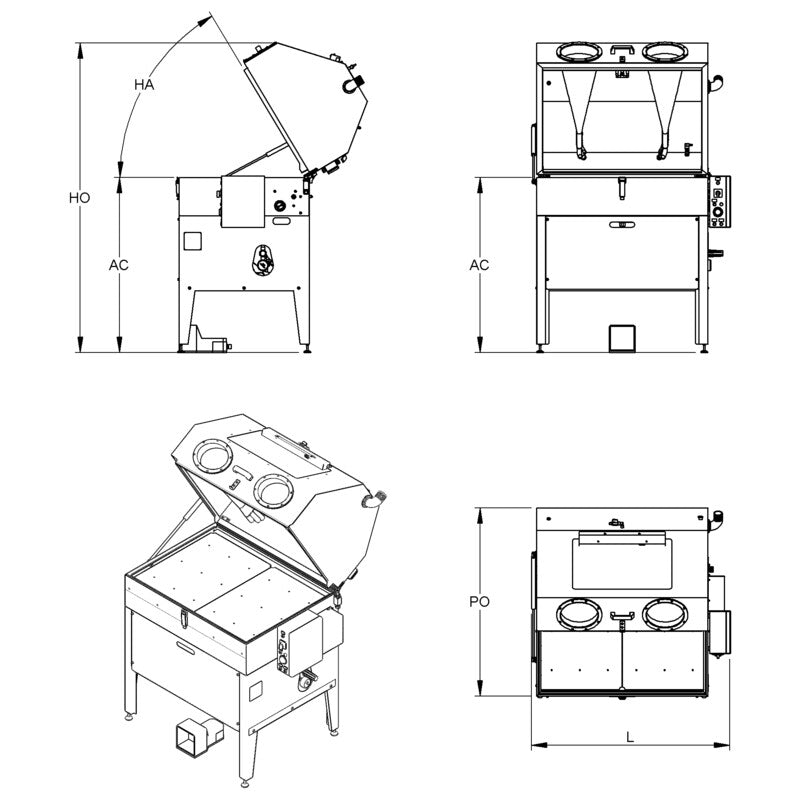 TEKNOX LAVAPEN X Manual high-pressure 80 BAR metal washer with hot liquid in closed cabin