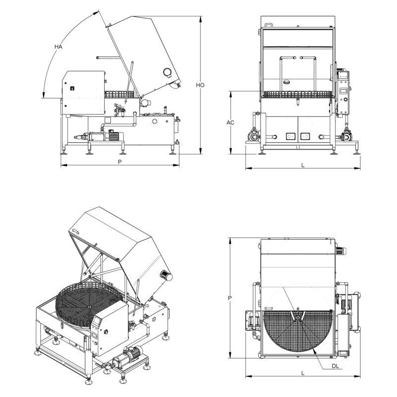 UNIX 2B Rotating basket metal parts washer with two or more stages of treatment