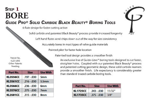 K-Line Carbide Boring Reamers/Tools for Bronze Bullets System