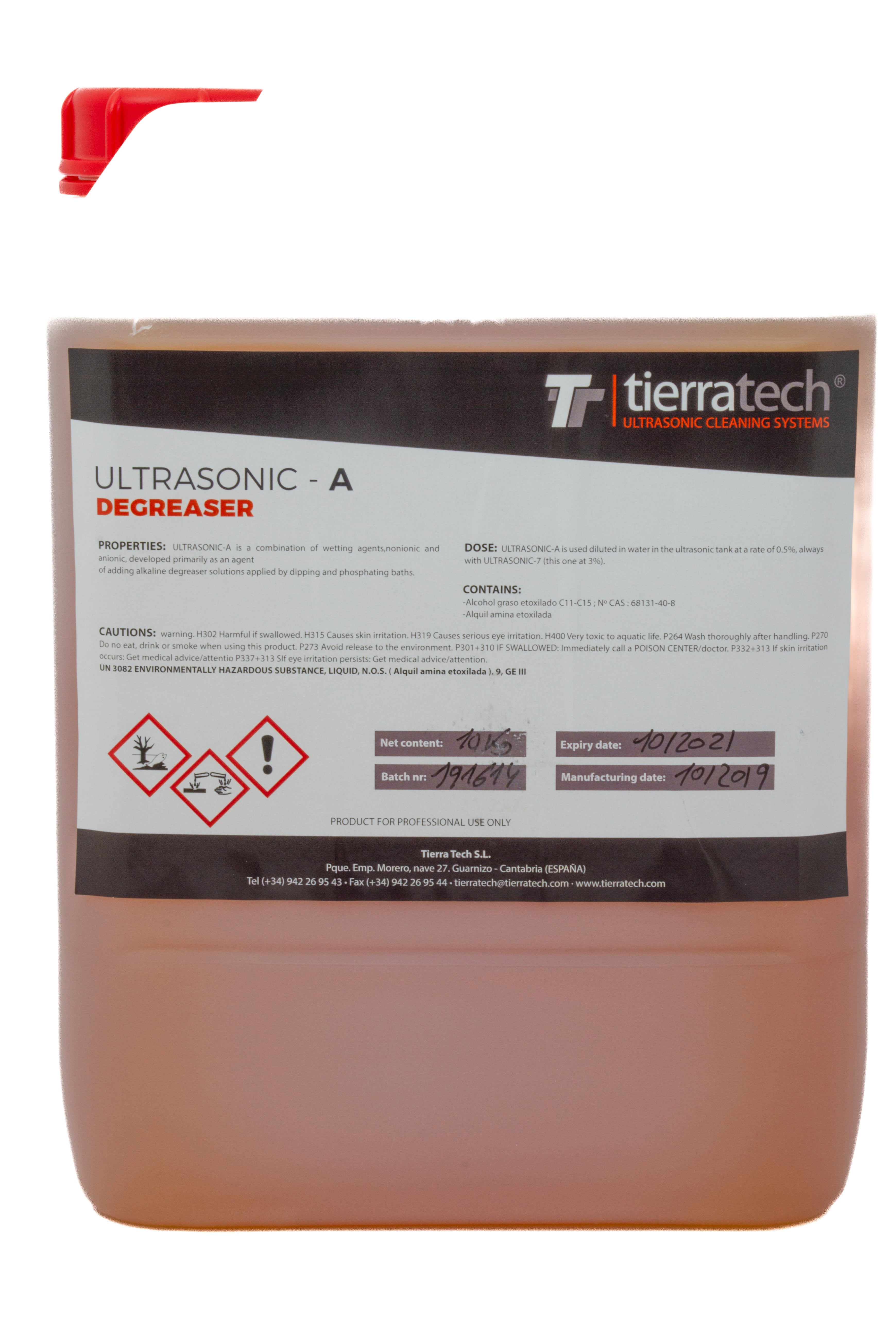 Tierra Tech ULTRASONIC-A cleaning product - ALL metals - mix with nr.7W (0.5%) - 10kg