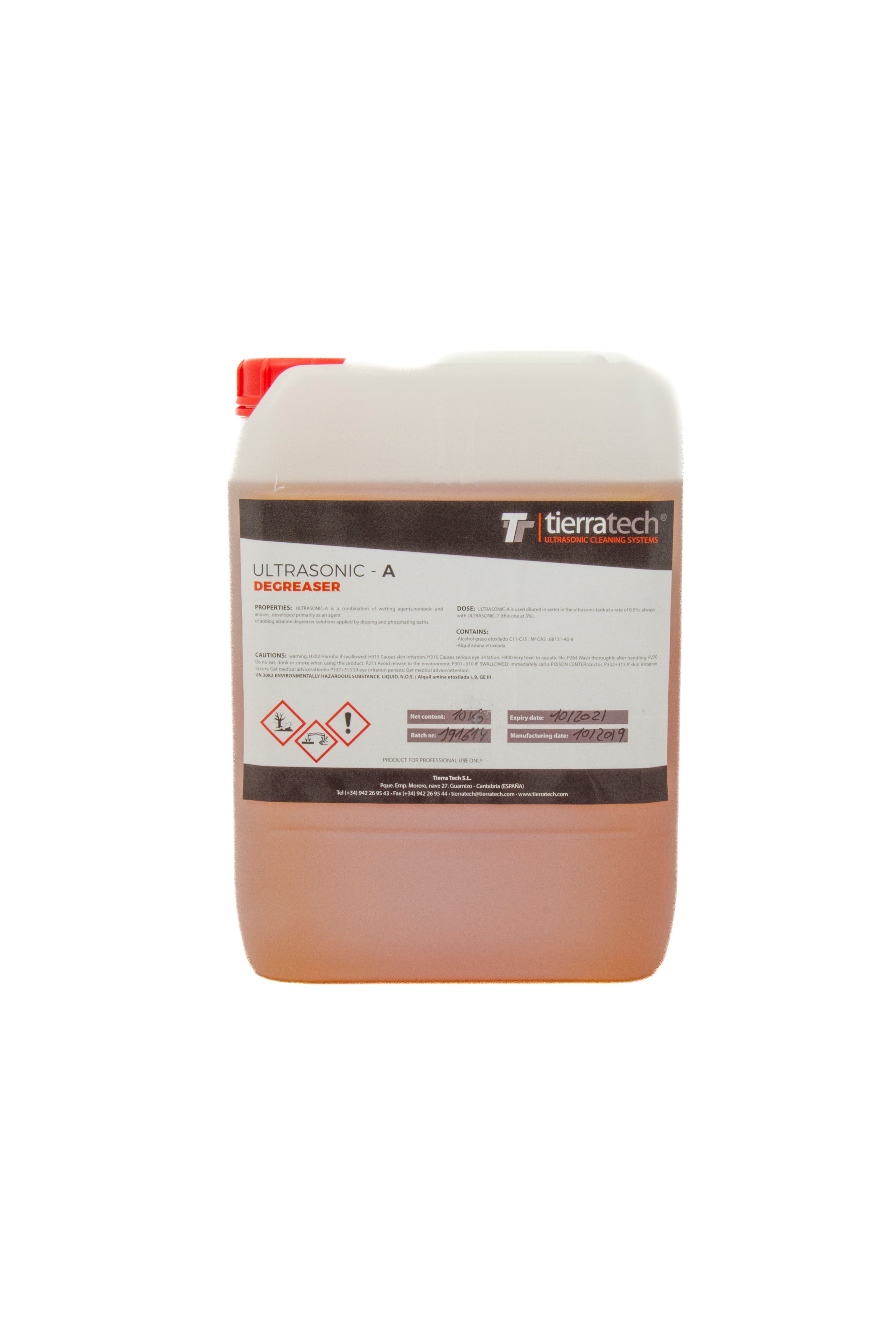 Tierra Tech ULTRASONIC-A cleaning product - ALL metals - mix with nr.7W (0.5%) - 10kg