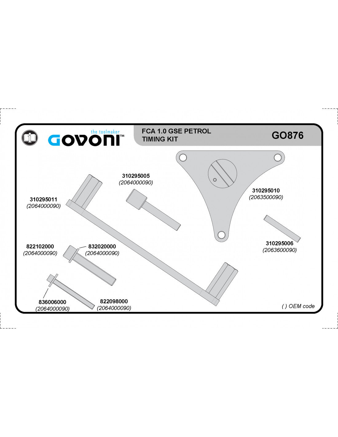 GOVONI TIMING TOOL SET SUITABLE FOR FCA