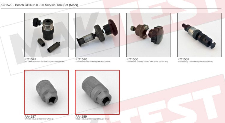 MAKTEST Bosch CRIN 2.0-3.0 Service Tool Set (Old Name MAN Tool Set)