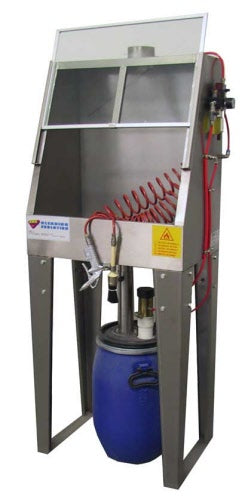 Lavapen booth for brush-cleaning